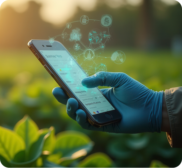 Farmer using KisanVault app